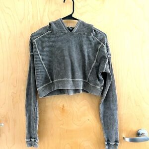 Green/gray Cropped Hoodie size M